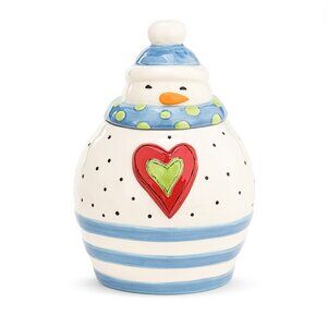 Striped Snowman Cookie Jar